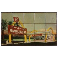 Vintage Rare McDonald's Commemorative Ceramic Tile Plaque, 1984