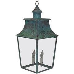 Large Weathered Brass Lantern