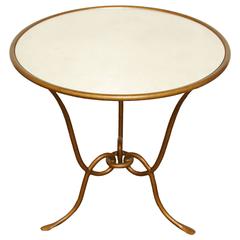 Rene Drouet Style Round Gilded Iron Table