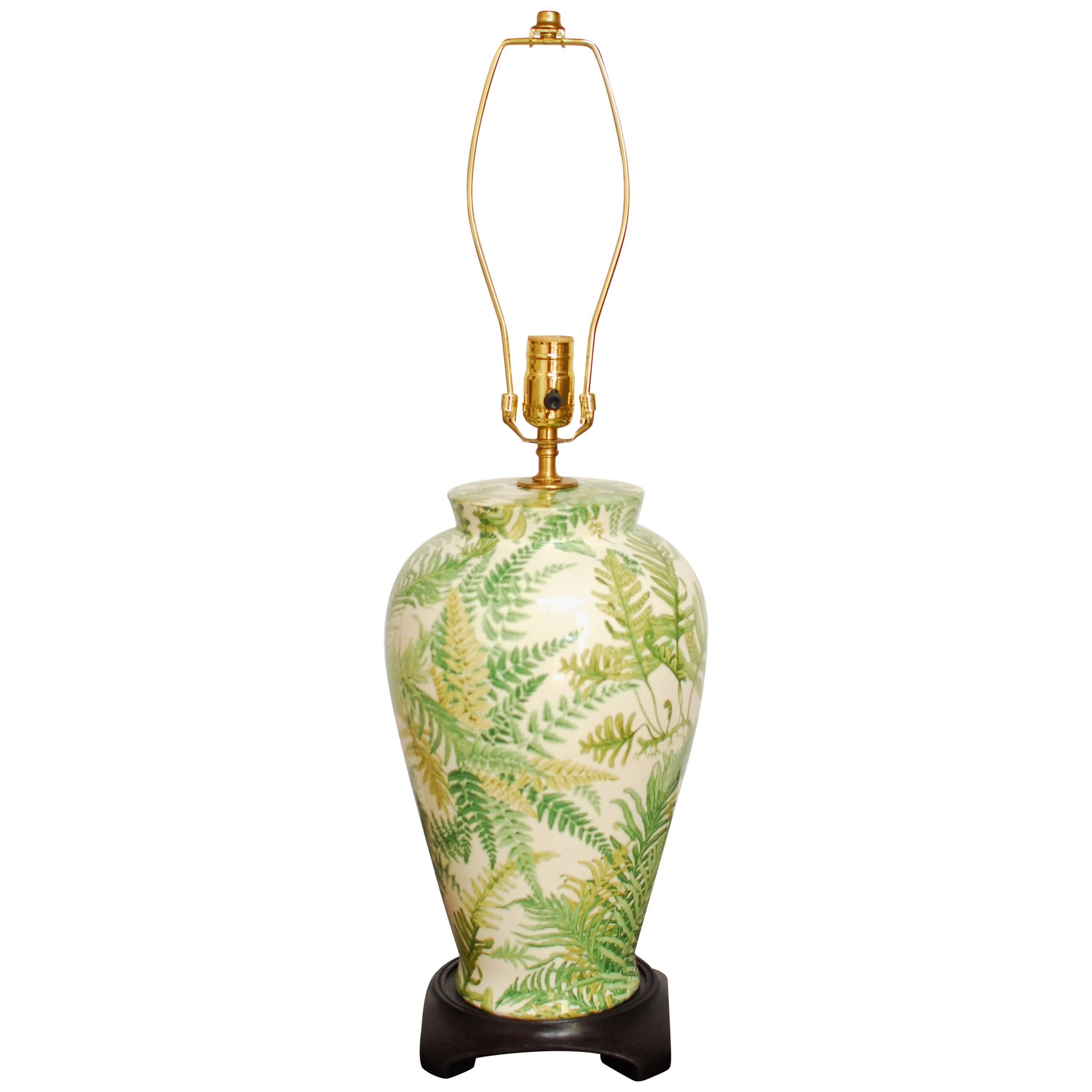 Decalcomania Banana Leaf Ginger Jar Lamp