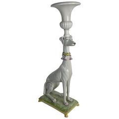 Monumental Italian Ceramic Greyhound Planter