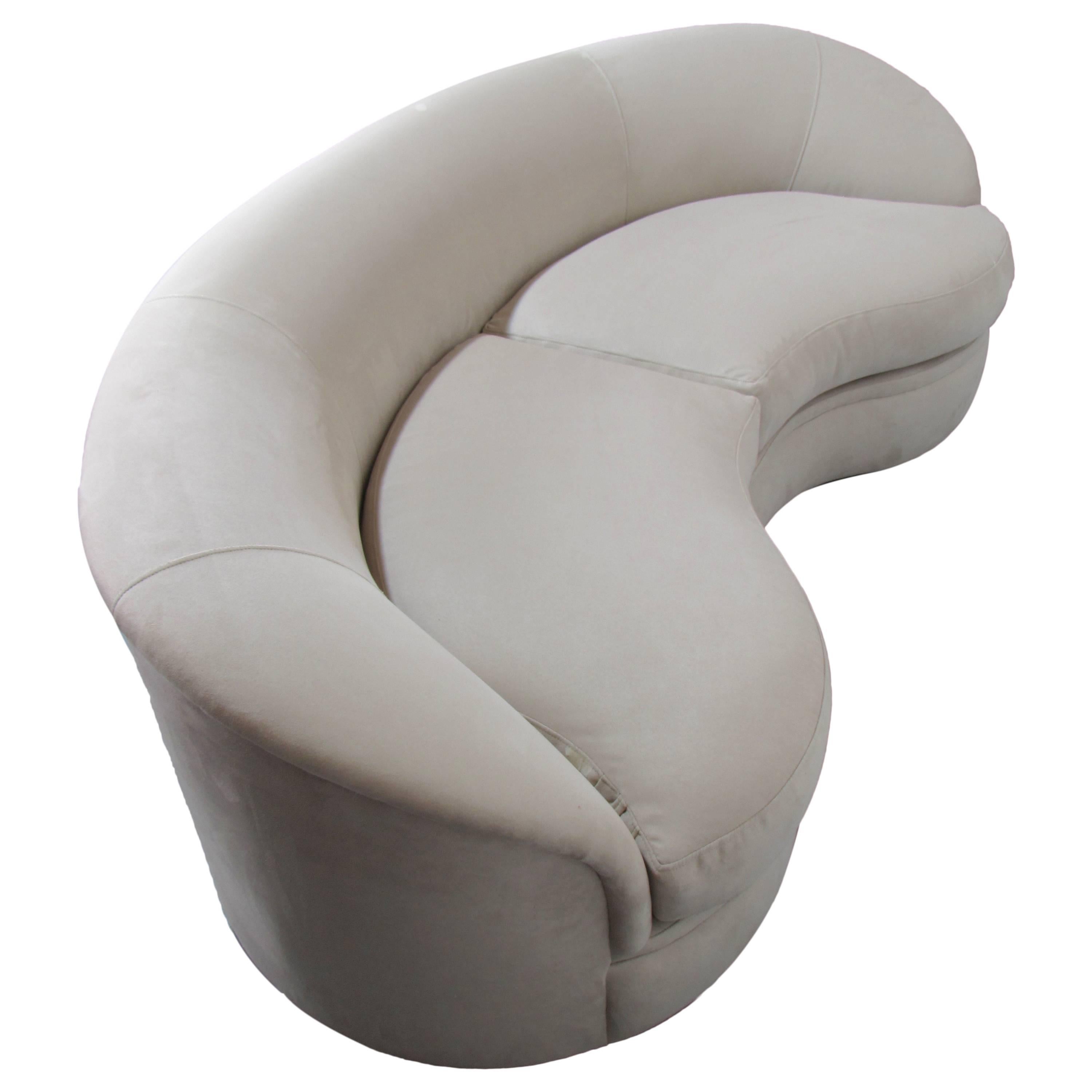 Biomorphic Kidney Bean Shaped Sofa by Vladimir Kagan for Directional, 1970s