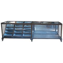 Antique 1920s Glass Showcase with Curved Drawers from Argentina