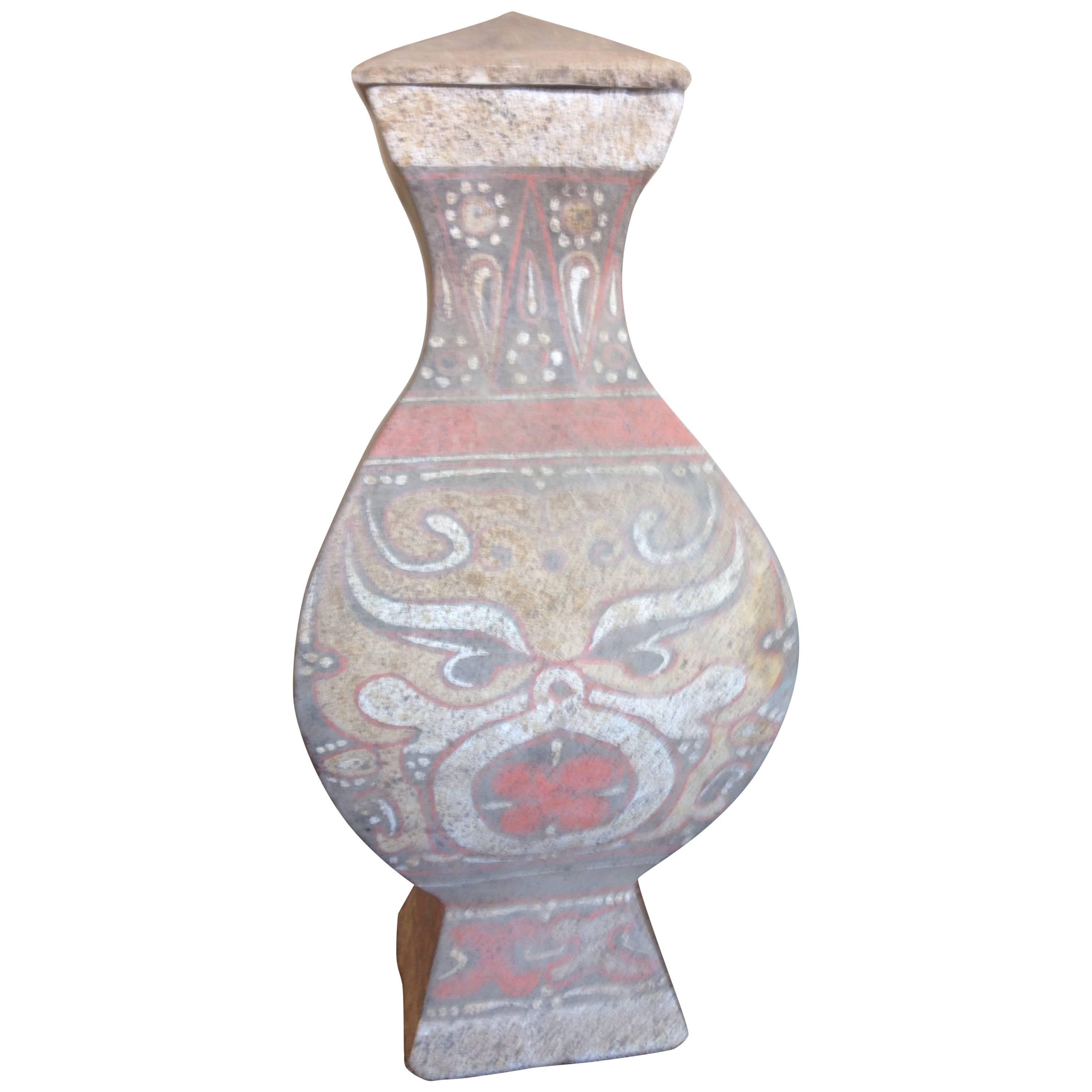 Han Dynasty Painted Pottery “Hu” Jar For Sale