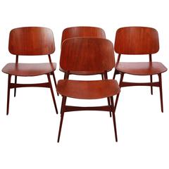 Set of Four Børge Mogensen Teak Shell Chairs