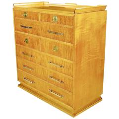 Parzinger-Style Tall Chest In Curly Maple