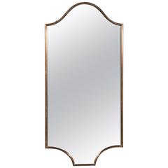 Small Heavy Brass Italian Scalloped "Vanity" Mirror