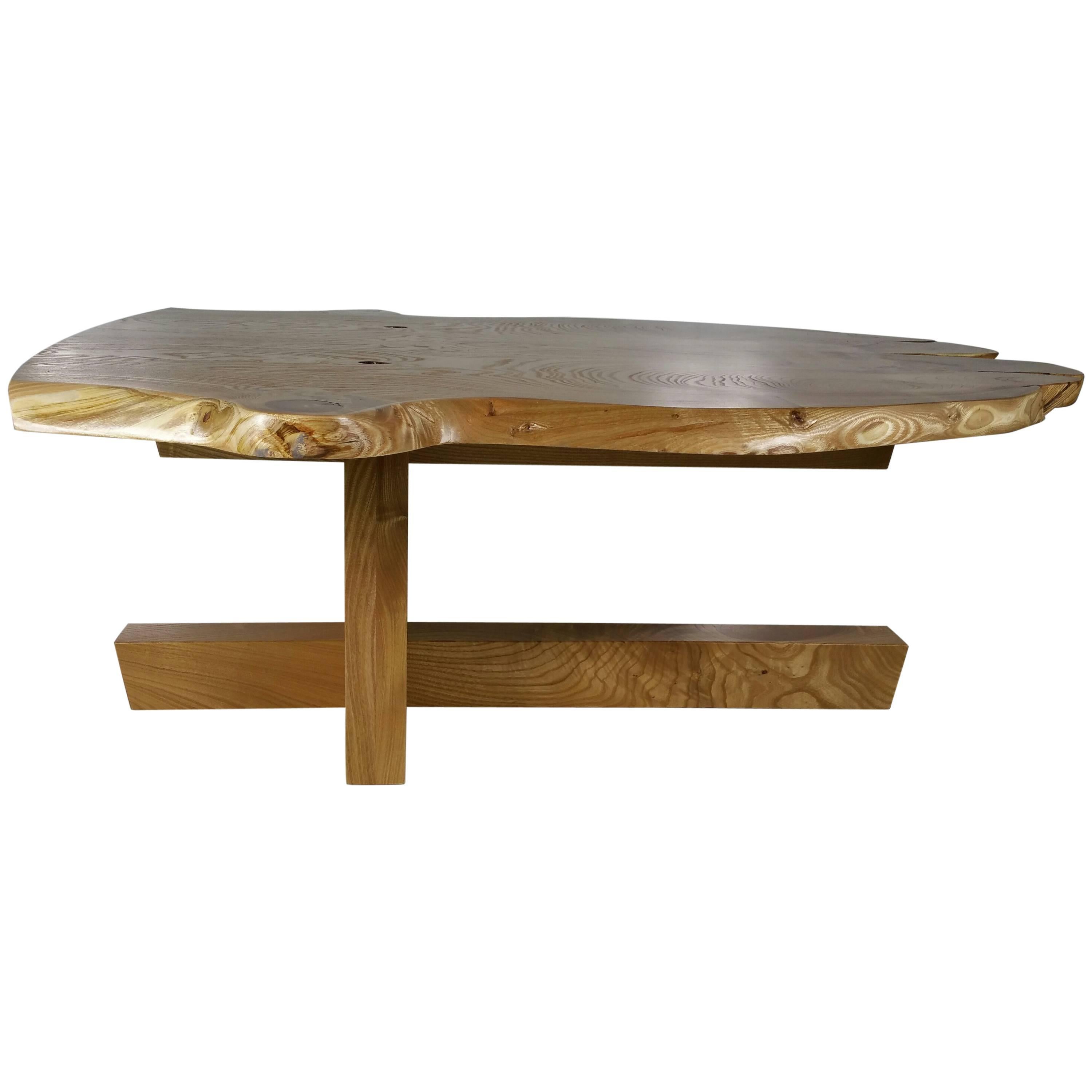 Modernist Figured Catalpa Wood Coffee Table by Griff Logan For Sale