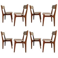 Set of Eight Modernist Rosewood Dining Chairs, Erik Buch, Denmark