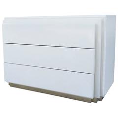 Cream Lacquer Chest of Drawers by Rougier