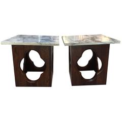 Pair of Sculptural Cube Tables