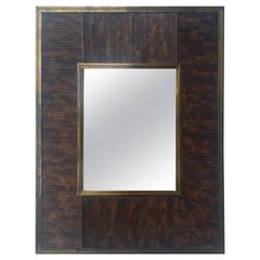 Burnt Bamboo and Brass Mirror