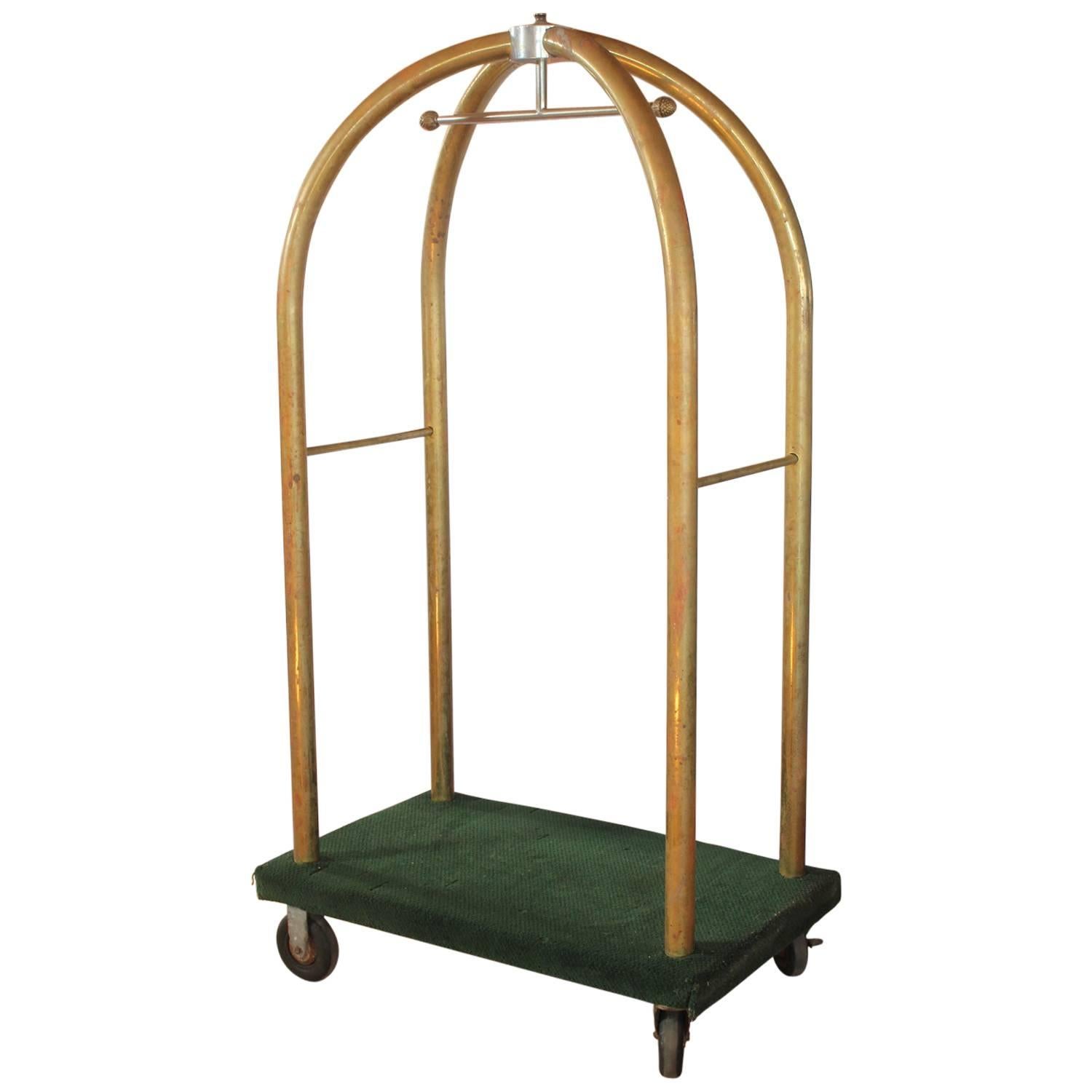 Vintage Hotel Brass Luggage Cart