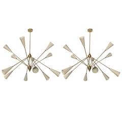 Pair of Italian Twelve-Arms Chandeliers 10