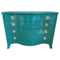 Serpentine Front Lacquered Mahogany Chest
