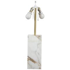 Vintage Calacatta Marble and Chrome Lamp by Nessen
