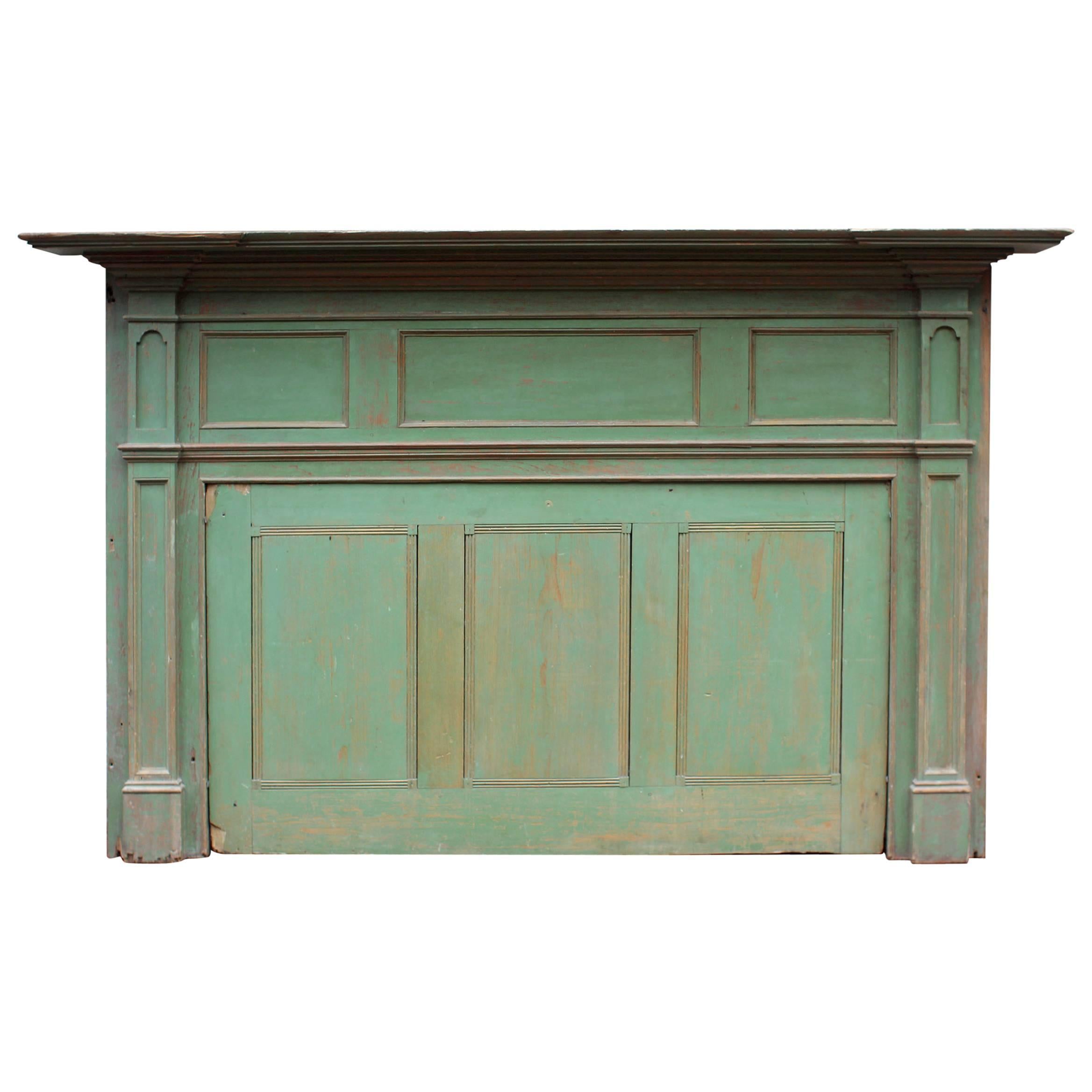 Early 19th Century New England Painted Mantel and Summer Cover For Sale
