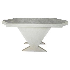 Postmodern Memphis-Style Plaster Geometric Console Table