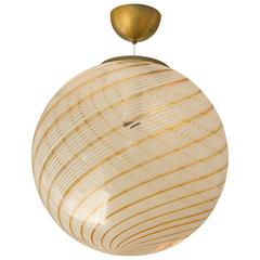 Large Vintage Murano Globe Ceiling Fixture