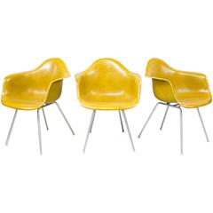 Set of Three Eames Molded Fiberglass Arm Shell Chairs