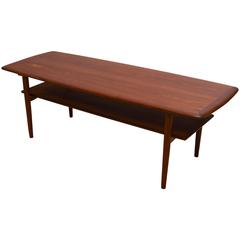 Danish Modern Teak Coffee Table with Shelf