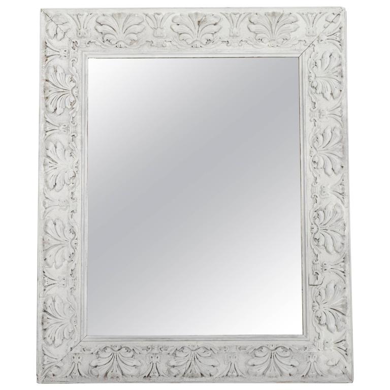 Empire Style Distressed Pale Grey Frame With Antique Mirror For Empire Style Distressed Pale Grey Frame With Antique Mirror For