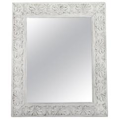 Empire Style Distressed Pale Grey Frame with Antique Mirror