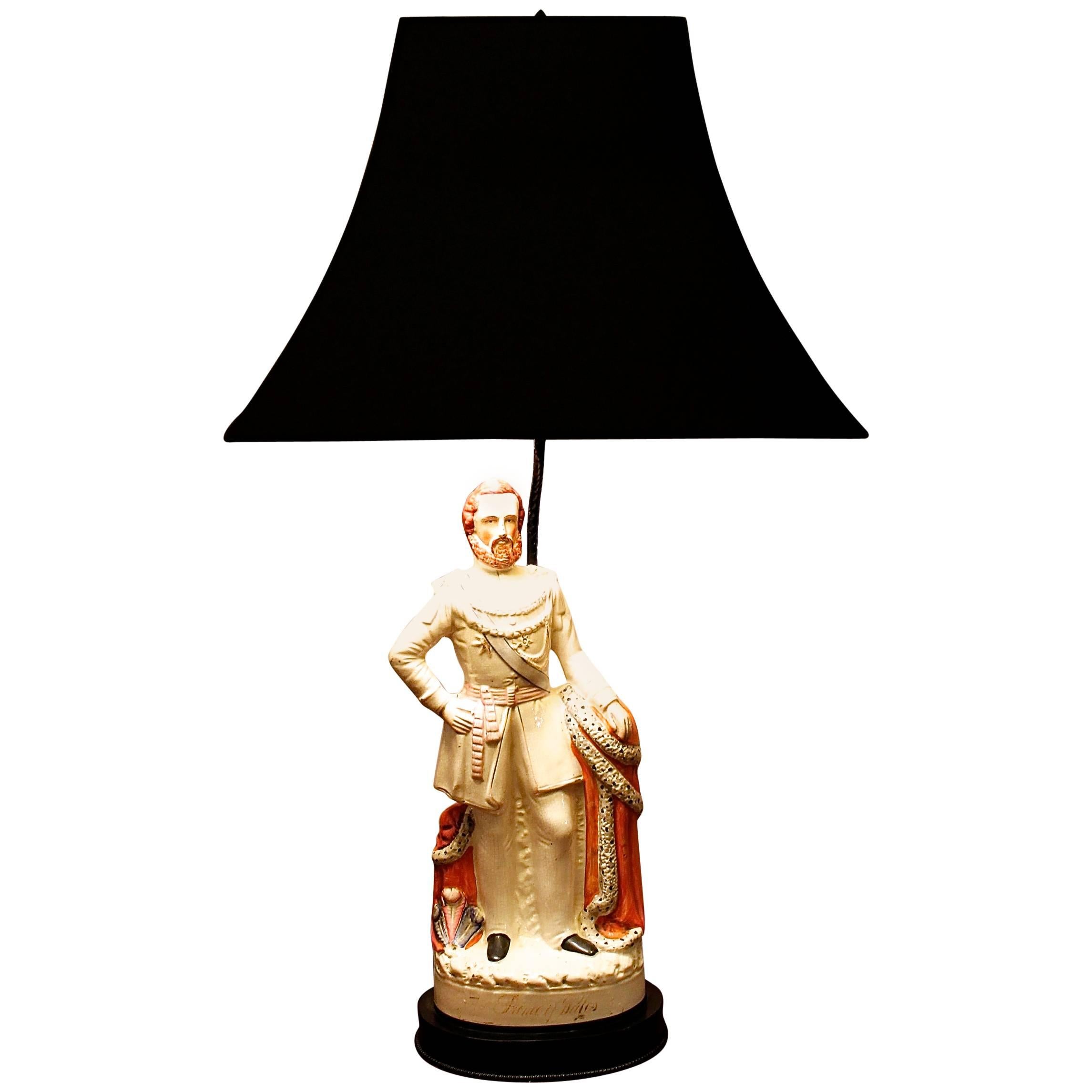 Prince of Wales Staffordshire Lamp For Sale