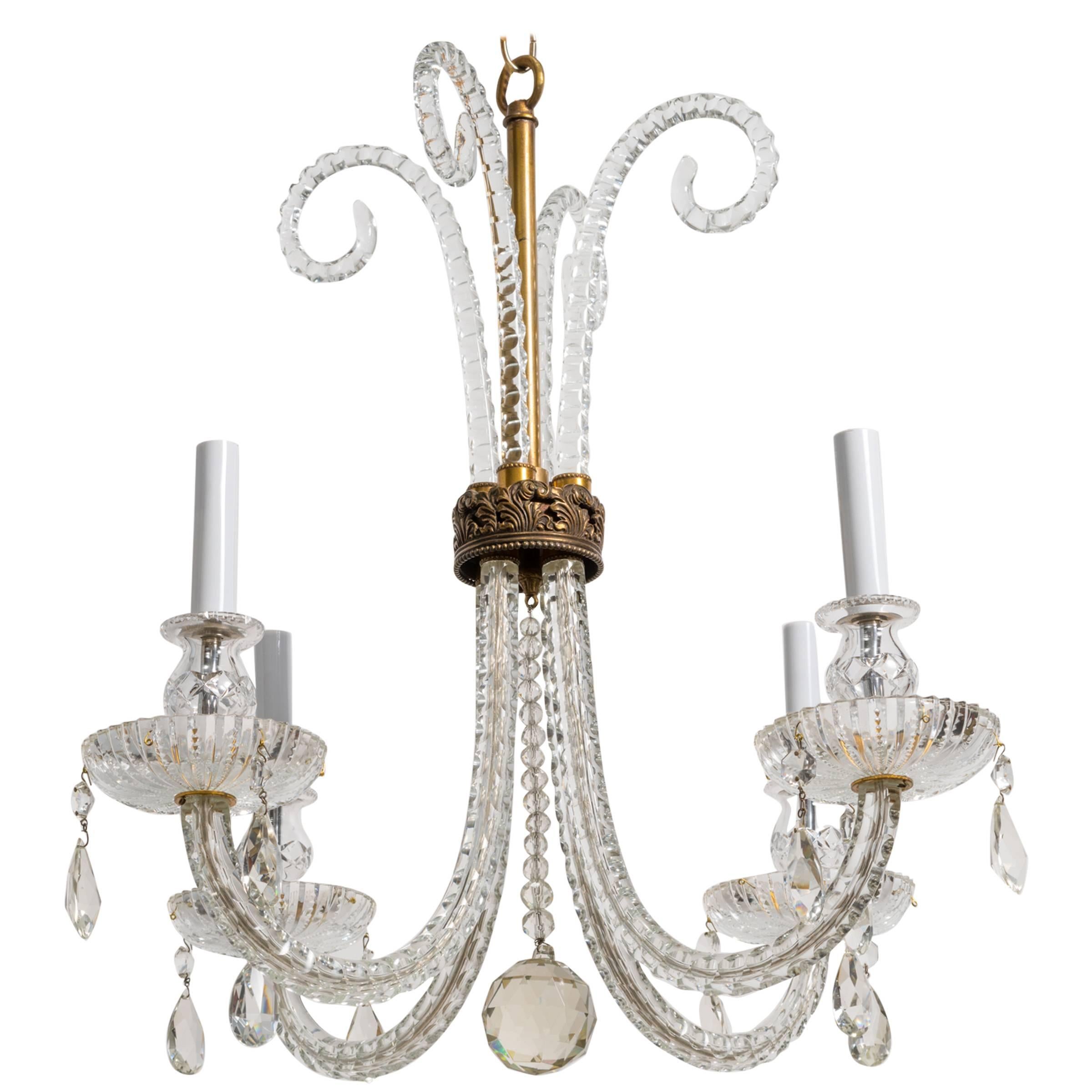 1930s Crystal Plume Chandelier