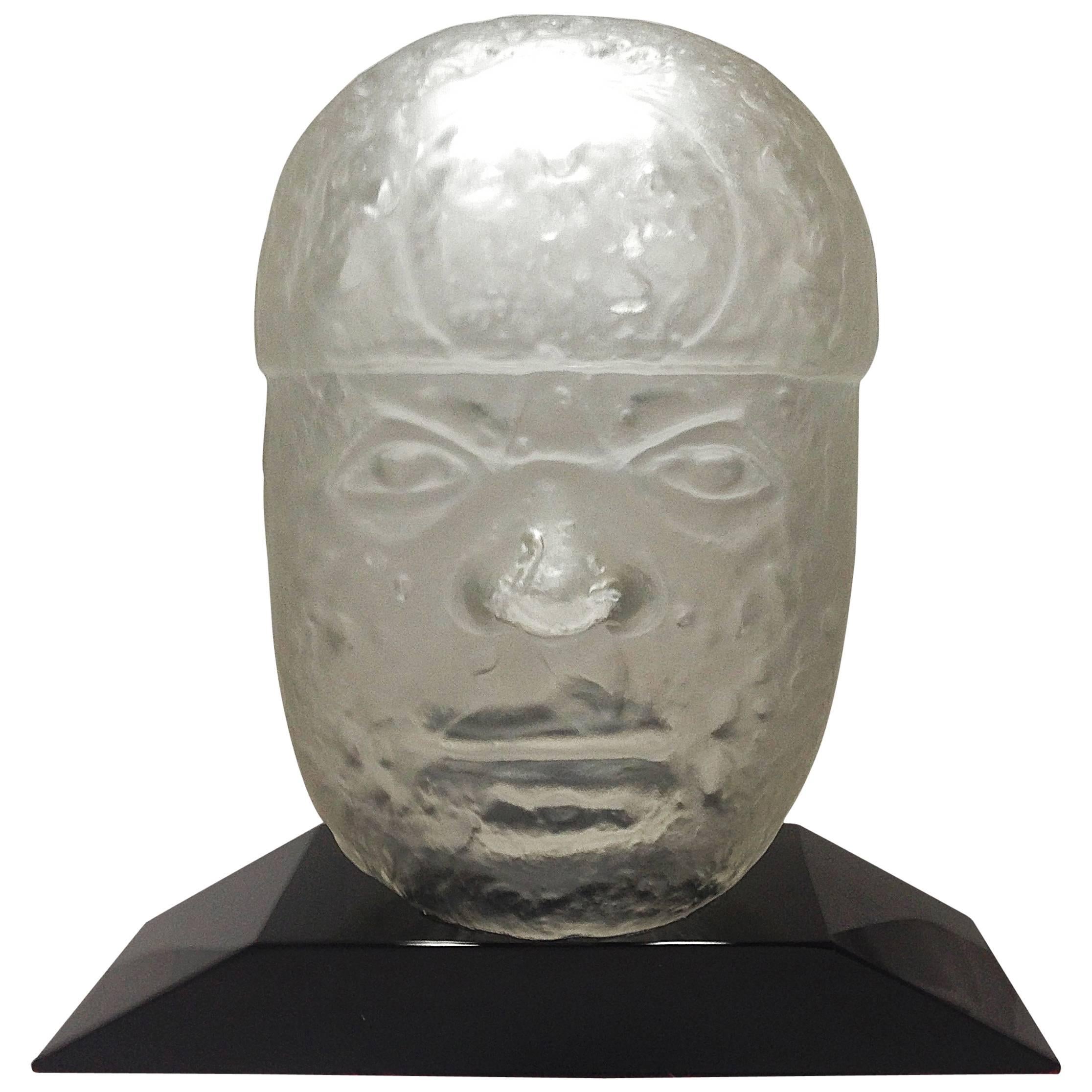 Pedro Ramírez Vázquez Glass Sculpture Olmec Head