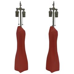 Pair of Modern Amorphic Plaster Lamps 6