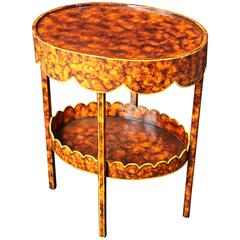 Small Tole Faux Tortoise Table