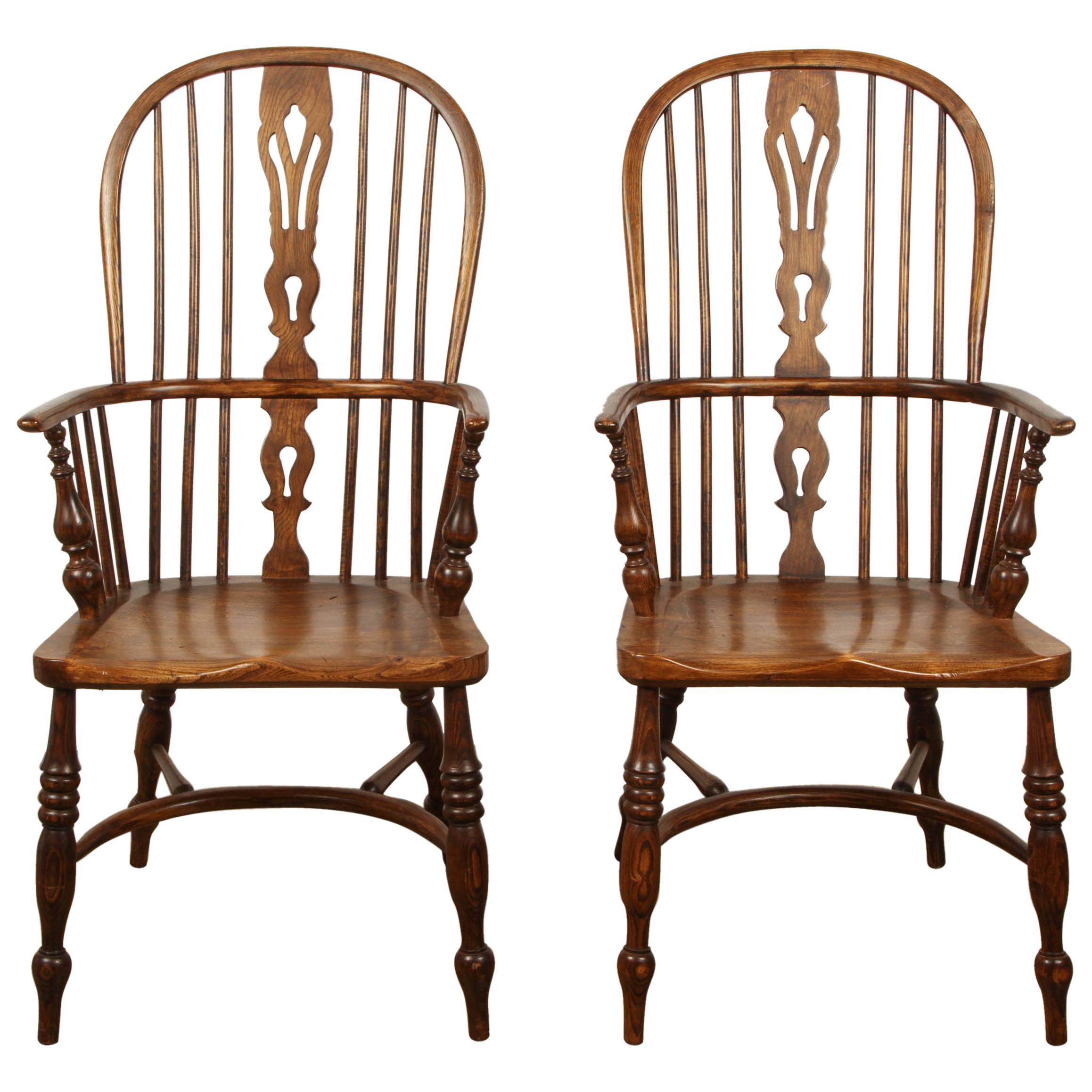 One English Yew High Back Chair