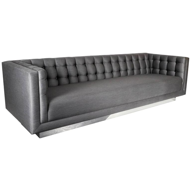 Modern Tufted Velvet Tuxedo Sofa For Sale at 1stdibs