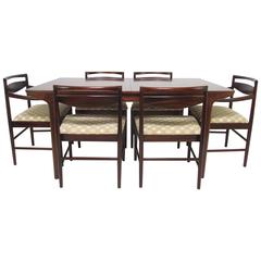 Retro Danish Modern Rosewood Dining Set, Table and Six Chairs, by A.H. McIntosh