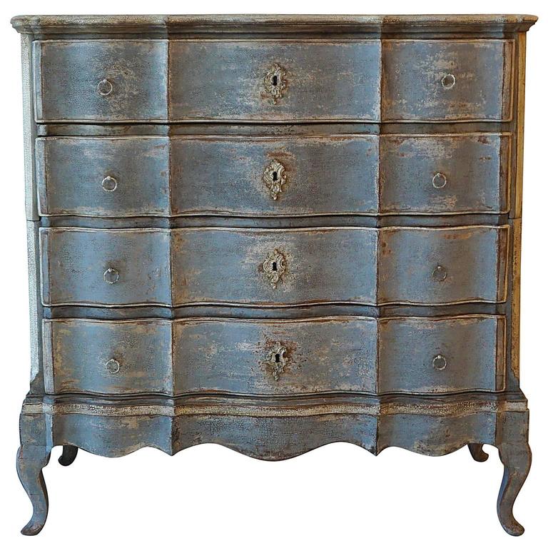 19th Century Pale Blue Gustavian Dresser in Wood at 1stDibs