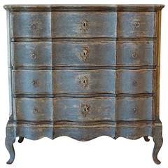 Antique 19th Century Pale Blue Gustavian Dresser in Wood