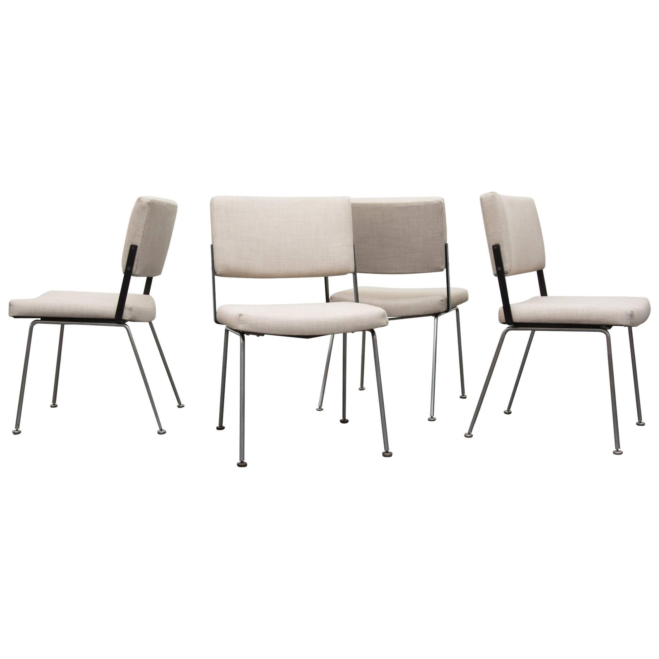 Set of Four Gispen No.11 Yy A.R. Cordemeijer Dining Chairs in Grey