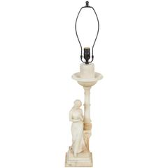 Vintage Marble Lady Figure Lamp