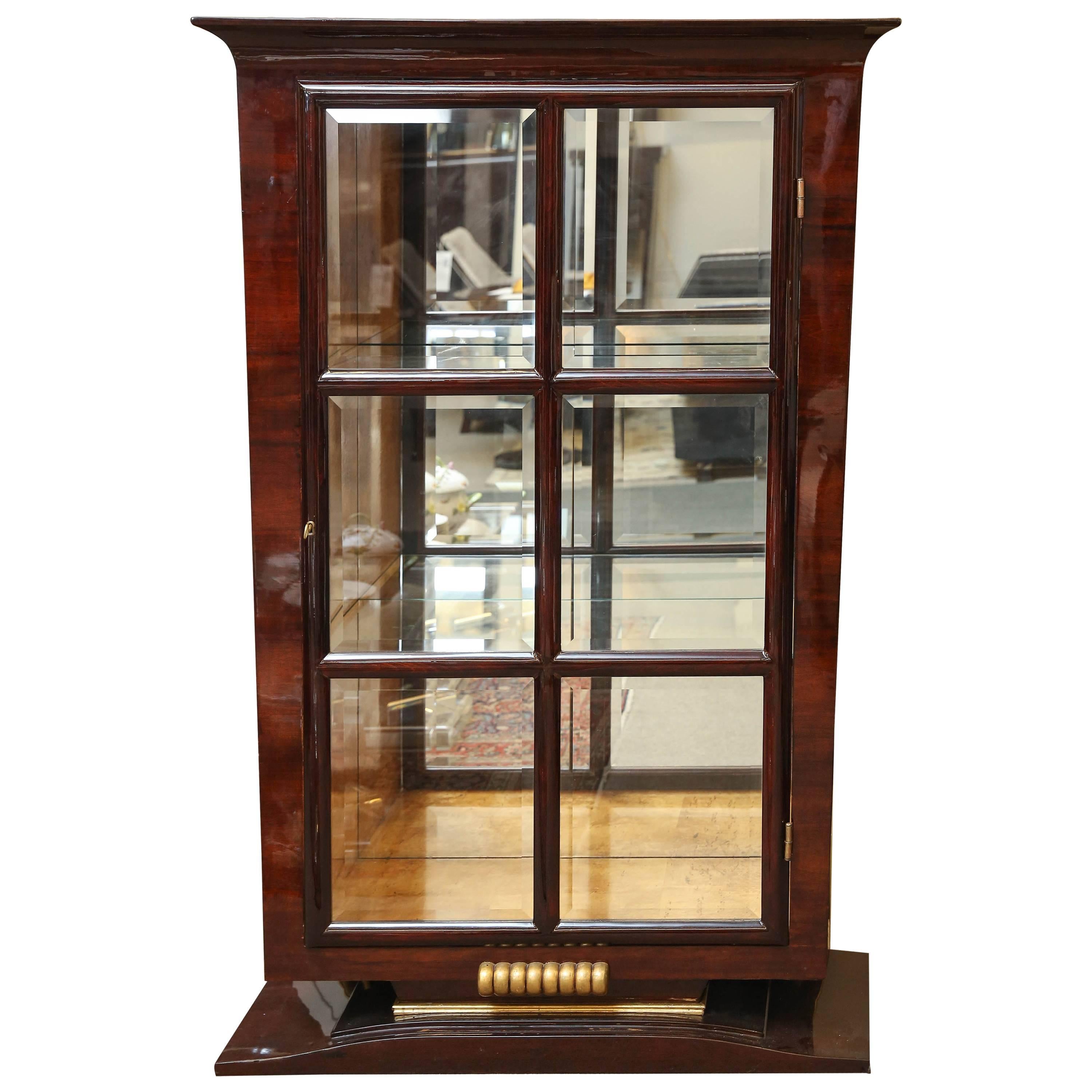 Art Deco French Macassar Veneer Vitrine