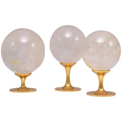 Grupo de tres bolas de cristal de roca