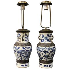 Pair of Chineese Porcelain Table Lamps, circa 1920s