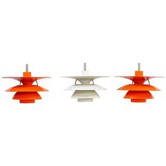 Vintage Set of Three Massive Poul Henningsen PH6 Pendant Lamps for Louis Poulsen