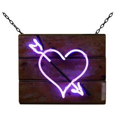 Purple Heart with Arrow on Salvaged Wood