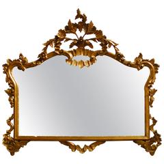 Italian Carved Giltwood Rococo Mirror 8