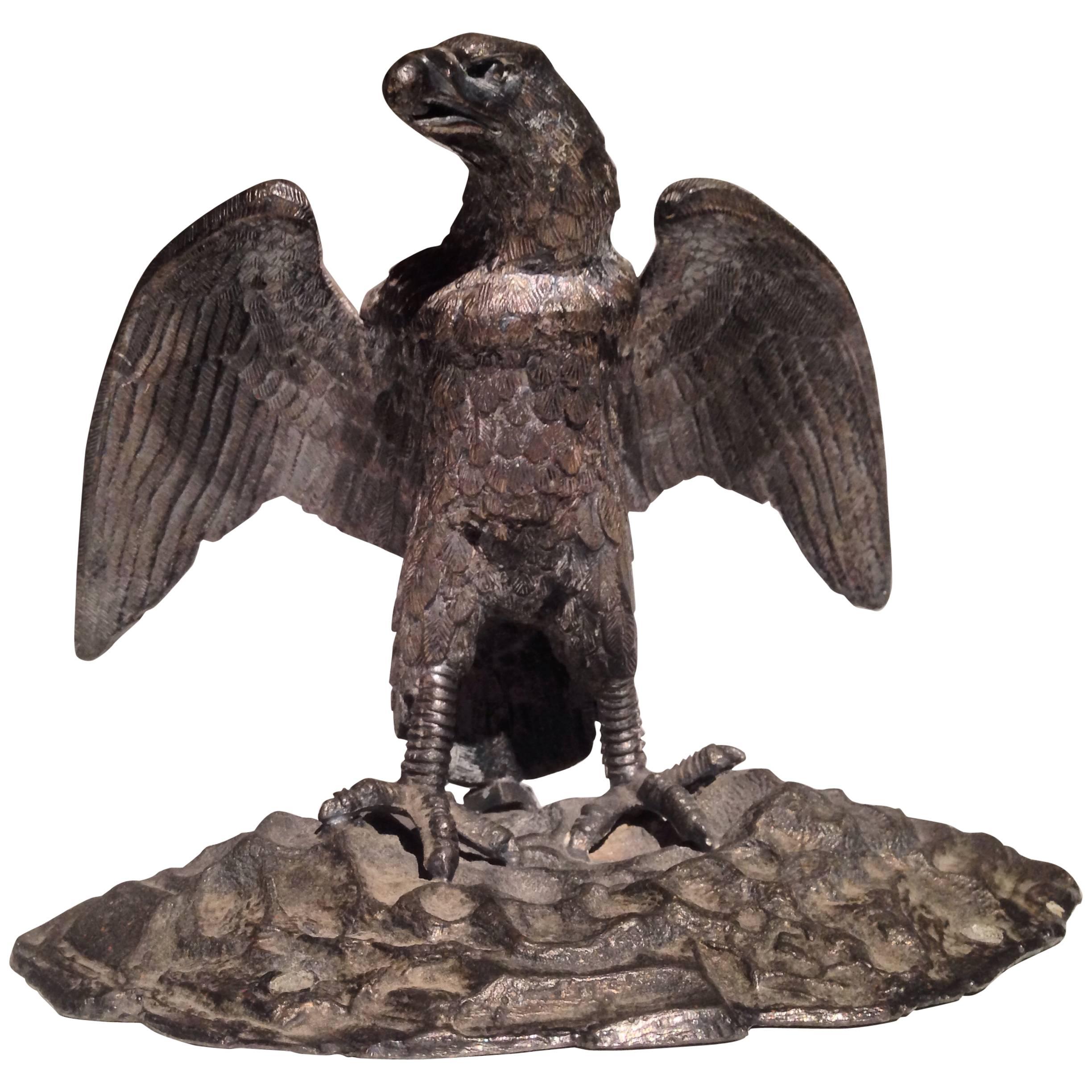 Late 19th Century Eagle Form Inkwell Sculpture For Sale