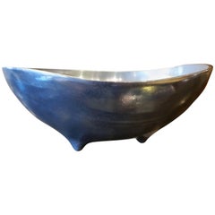 Biomorphic Aluminum Footed Bowl