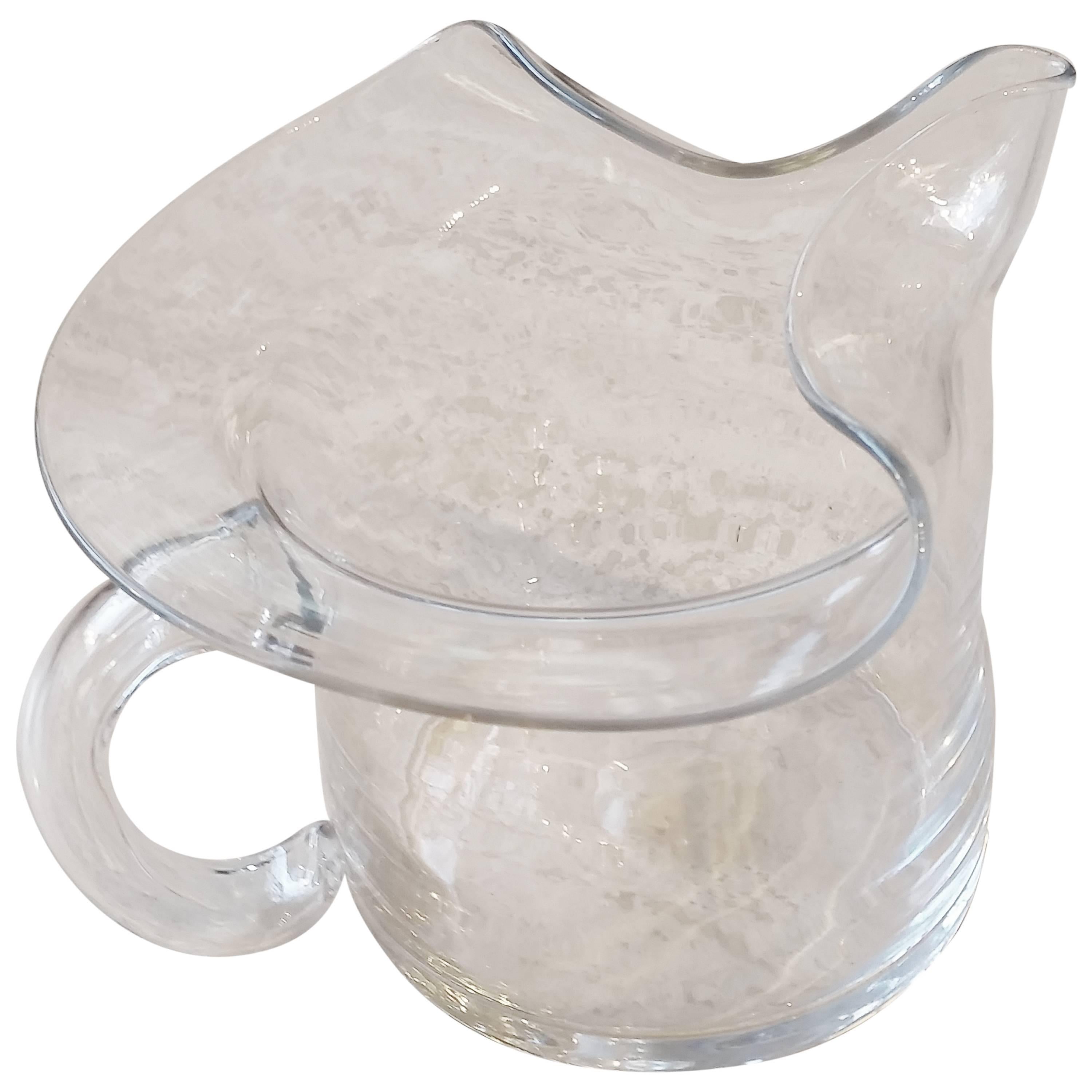 Italian Clear Glass Pitcher For Sale
