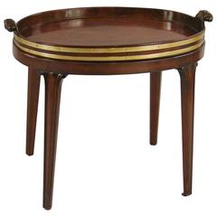 George III Mahogany Brass Bound Oval Tray on Later Stand