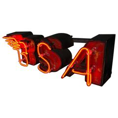 Vintage Neon "BSA" Sign with Red Neon Front